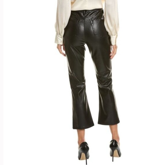 New Joes Jeans Vegan Faux Leather Flared Pants Crop Bootcut Mid Rise Sz 29 - Picture 2 of 11